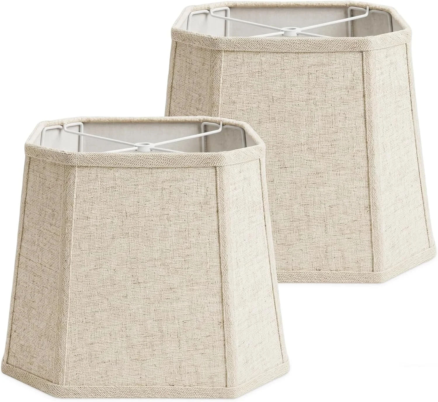 Linen Square Cut Corner Lamp Shades Set of 2