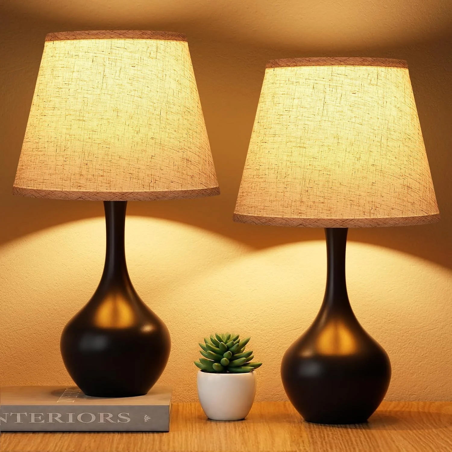 Touch Table Lamp, Dimmable, Bulb Included, Wood-Paint Desk Lamp for Kids Room - Image 3