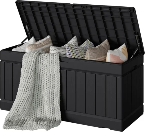 Alternative view of 78 Gallon Deck Box, Waterproof Resin Outdoor Storage Box
