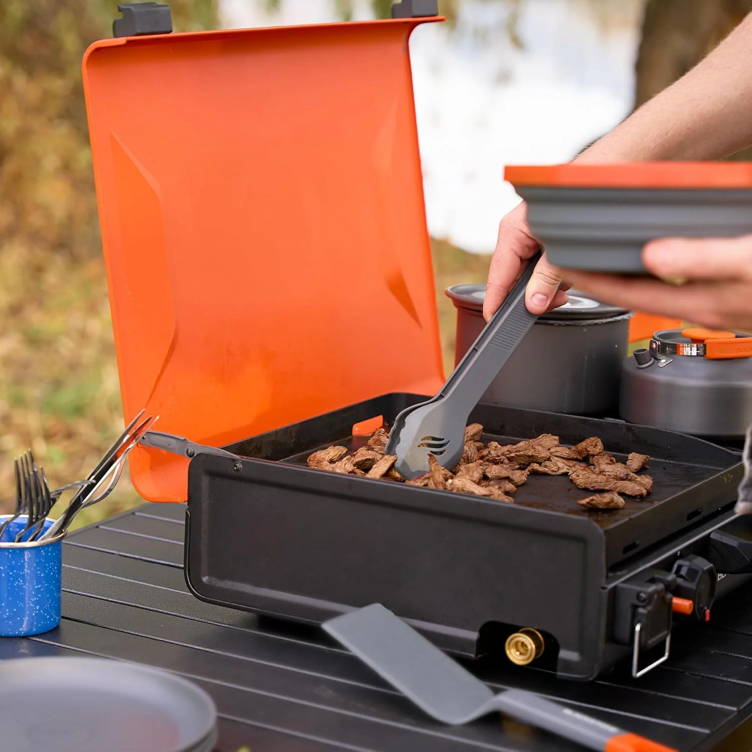 2364 12 x 14 Camping Griddle with Side Burner - Image 5