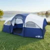 Camping Tent for 8 Person, PU3000MM Waterproof Family Tent with Rainfly, Large Roomy 3 Room Camping Tents with