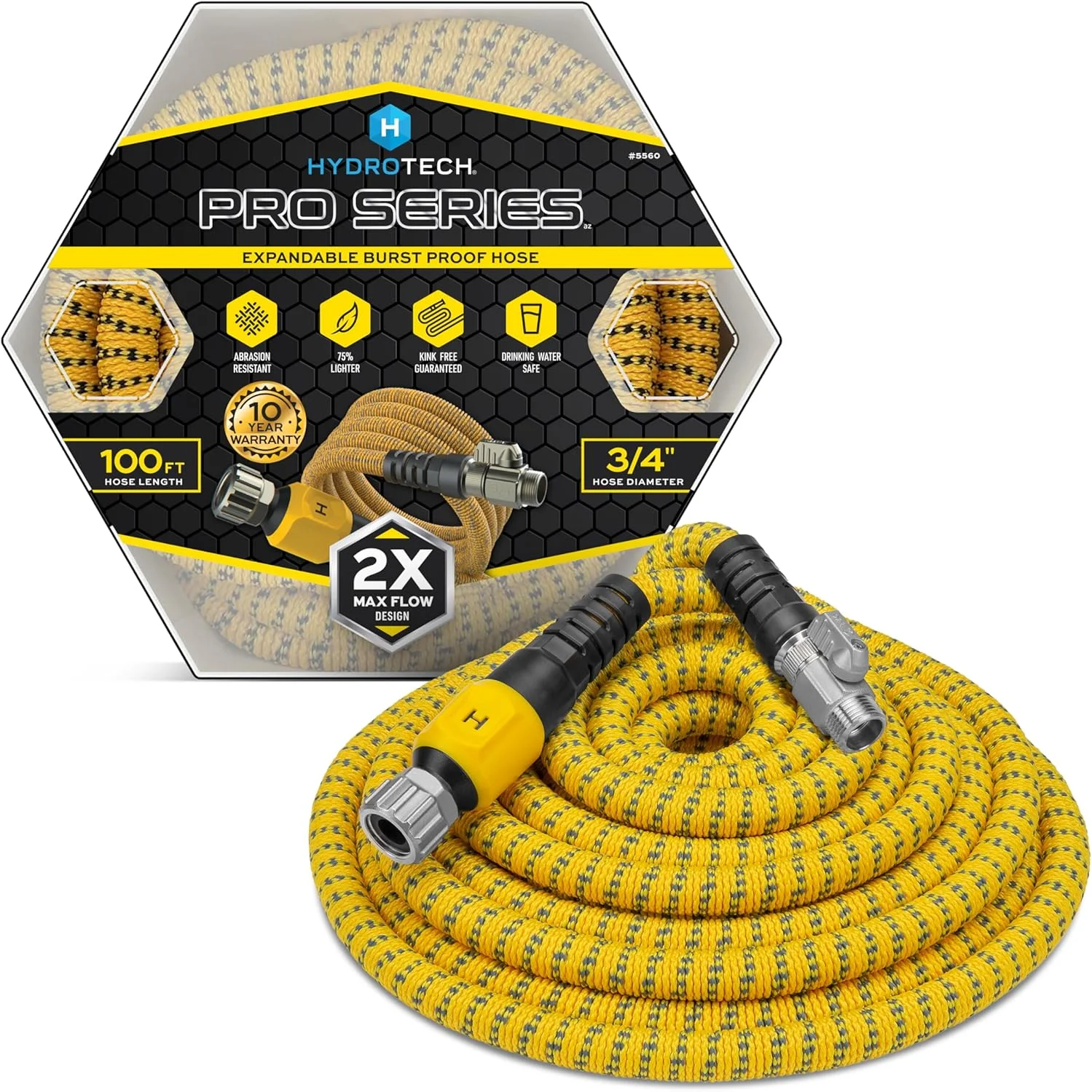 Pro Series 100 ft Max Flow Garden Hose, 3/4 in Diameter, Patented Force Control Technology delivers 2x max - Image 3