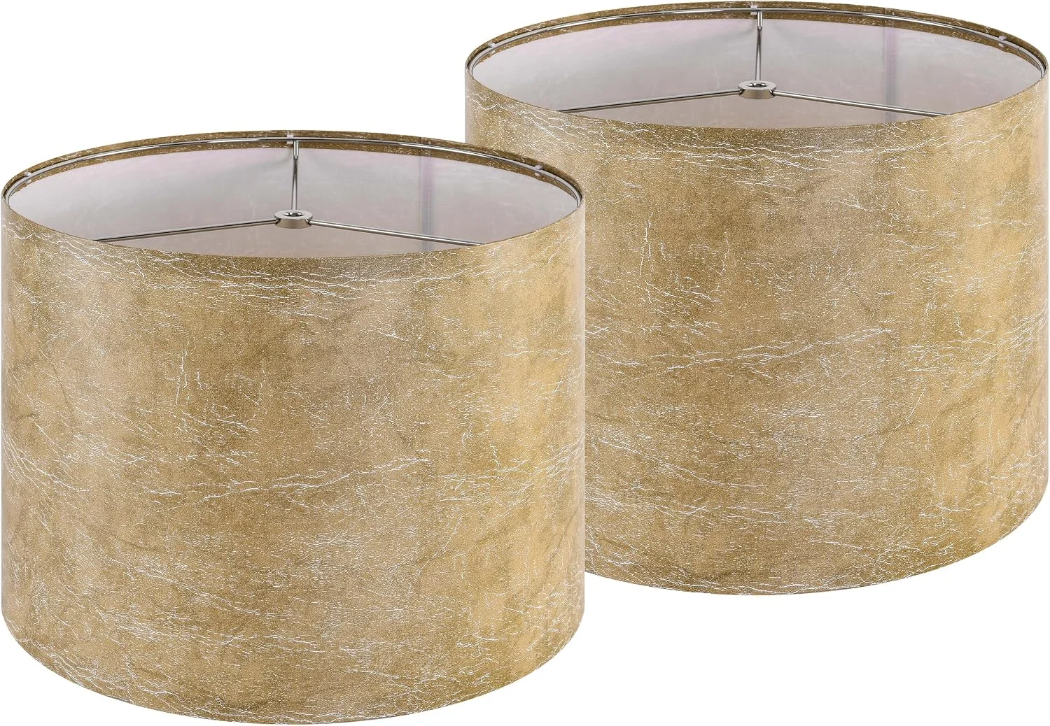 Fabric Drum Lamp Shade with Embroidered Leaf Trim 13 Top x 13 Bottom x 10 High (Spider) Set of 2 Medium Lamp - Image 3