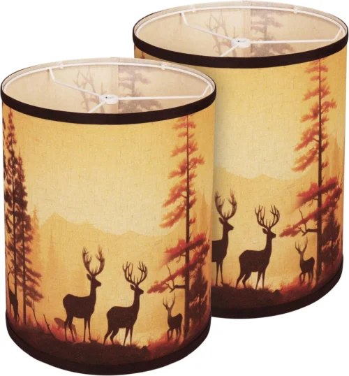 Alternative view of Deer Printed Empire Lamp Shades Set of 2