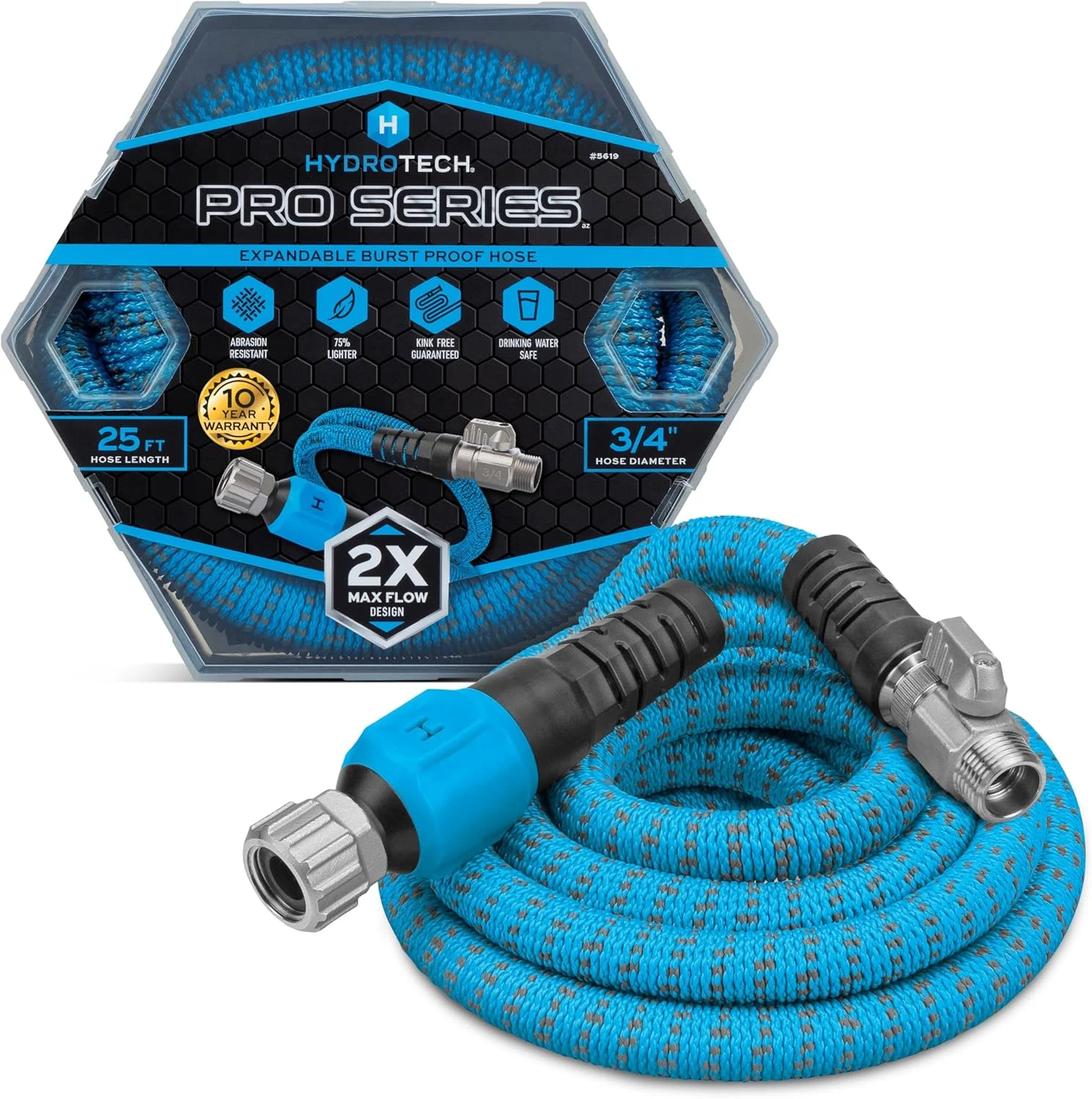 Pro Series 100 ft Max Flow Garden Hose, 3/4 in Diameter, Patented Force Control Technology delivers 2x max - Image 2