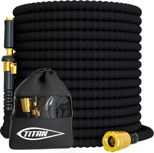 Alternative view of Flexible Garden Hose 100FT, Ultra Lightweight, Heavy Duty Water Hose with Brass Fittings & Jet Nozzle