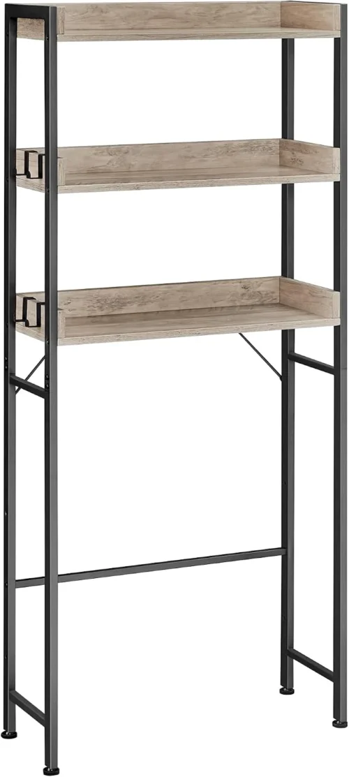 Alternative view of 4-Tier Over the Toilet Storage, Adjustable Shelves, Basket, 68.1''H