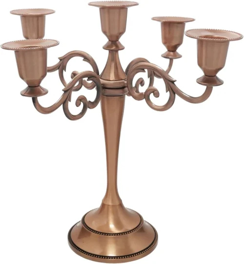 Alternative view of 5-Arm Black Metal Candelabra Halloween Taper Holder Decor