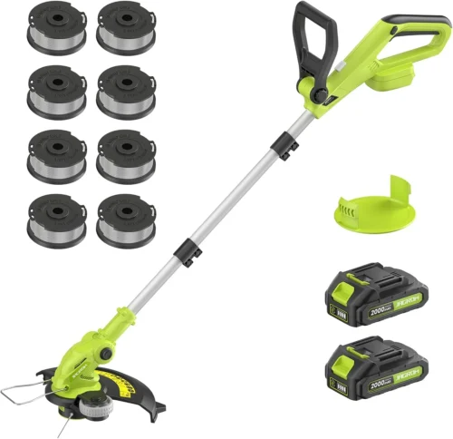 Alternative view of String Trimmer Cordless with 2x2.0Ah Battery, 20V Weed Wacker Weed Eater with Charger, 12-inch Lawn Mover & Edger Lawn Tool