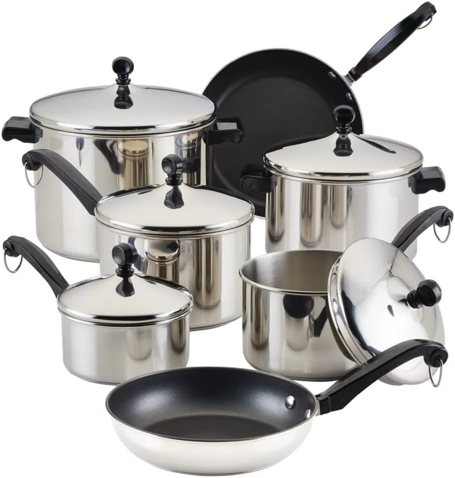 Farberware Classic Series Stainless Steel Sauce Pan with Lid, 2 Qt, Silver