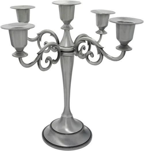 5-Arm Black Metal Candelabra Halloween Taper Holder Decor