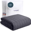 YnM 15lbs Weighted Blanket for Adults, Heavy Bed Throw Blanket with Cooling Glass Beads for All Season Use, Ideal for ~140lbs (48x72 Inches, Twin/Full, Dark Grey)