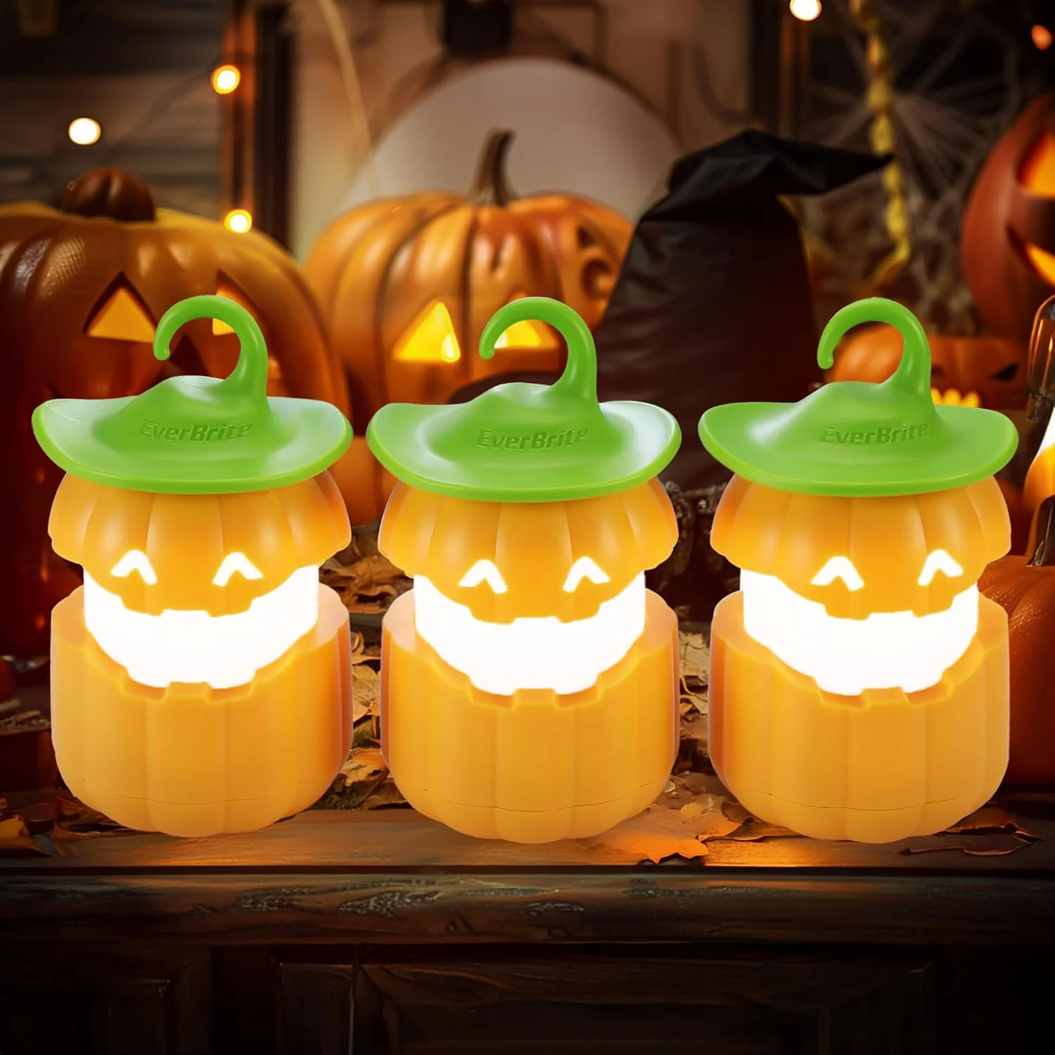 3-Pack Halloween Pumpkin Lantern, Collapsible Jack O Lantern - Image 3