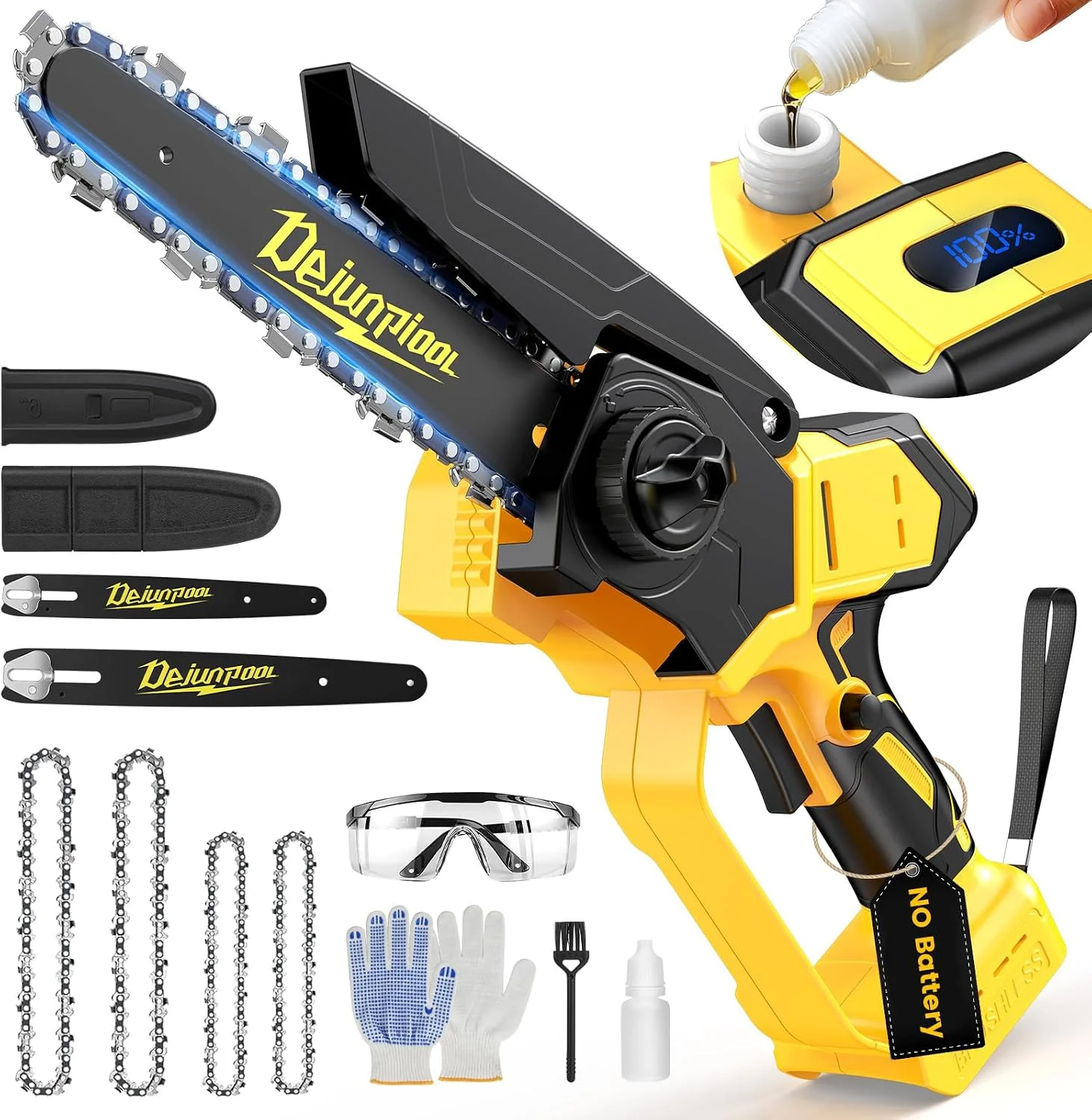 Mini Chainsaw Compatible with Dewalt 20V MAX Battery, 6 Inch & 8 Inch Small Electric Chainsaw Brushless, Auto Oiler - Image 3
