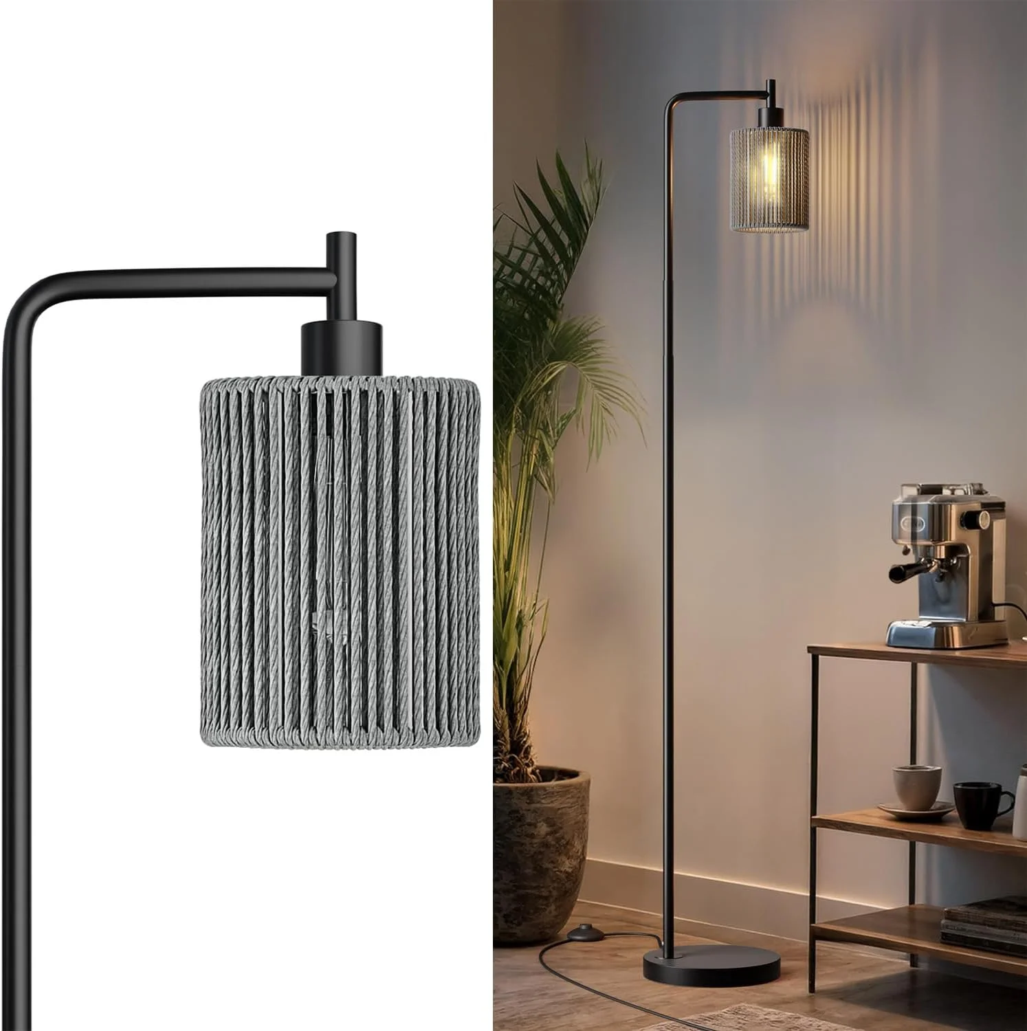 70 Industrial Floor Lamp, Stepless Dimmable Standing Lamp with 3 Bulbs, Farmhouse Corner Standing Tree Lamp for Living Room, Tall Lamps for Bedroom - Image 4