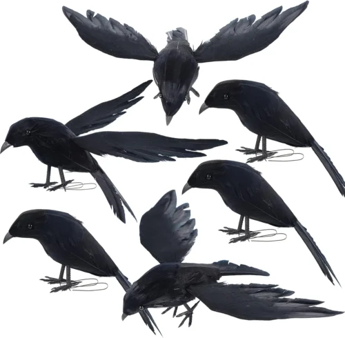 Alternative view of Halloween Crow Decorations 6 Pack Fake Black Crows and Ravens