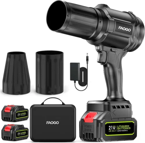 Alternative view of Cordless Leaf Blower with 2 Batteries & Charger - 990,000 RPM Electric Handheld Blower, Lightweight for Lawn, Yard, Patio, Garden Care - Orange