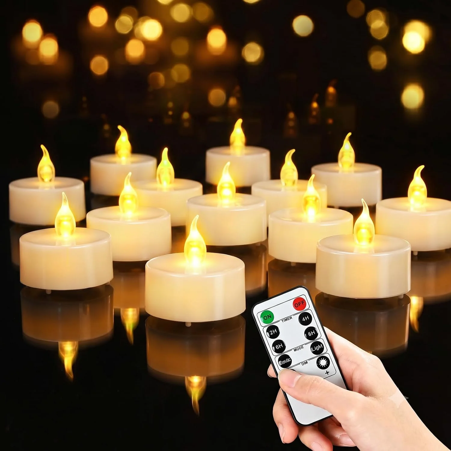 24PCS Flameless Tea Lights Candles with Remote Timer, Led Battery Operated Electric Votive Candle for Wedding Centerpiece Table Decorations - Image 2