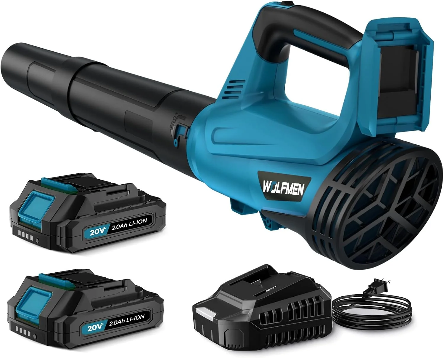 Blower, Electric Leaf Blower Cordless with 2 Batteries and Charger, 2 Speed Mode, Lightweight Cordless Leaf Blowers for Lawn Care, Blowing Leaves - Image 3