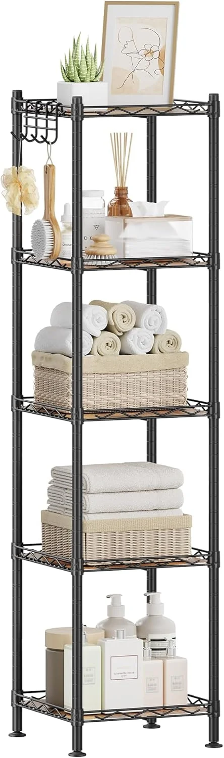 Alternative view of 5-Tier Bathroom Shelf, Storage Rack for Small Space