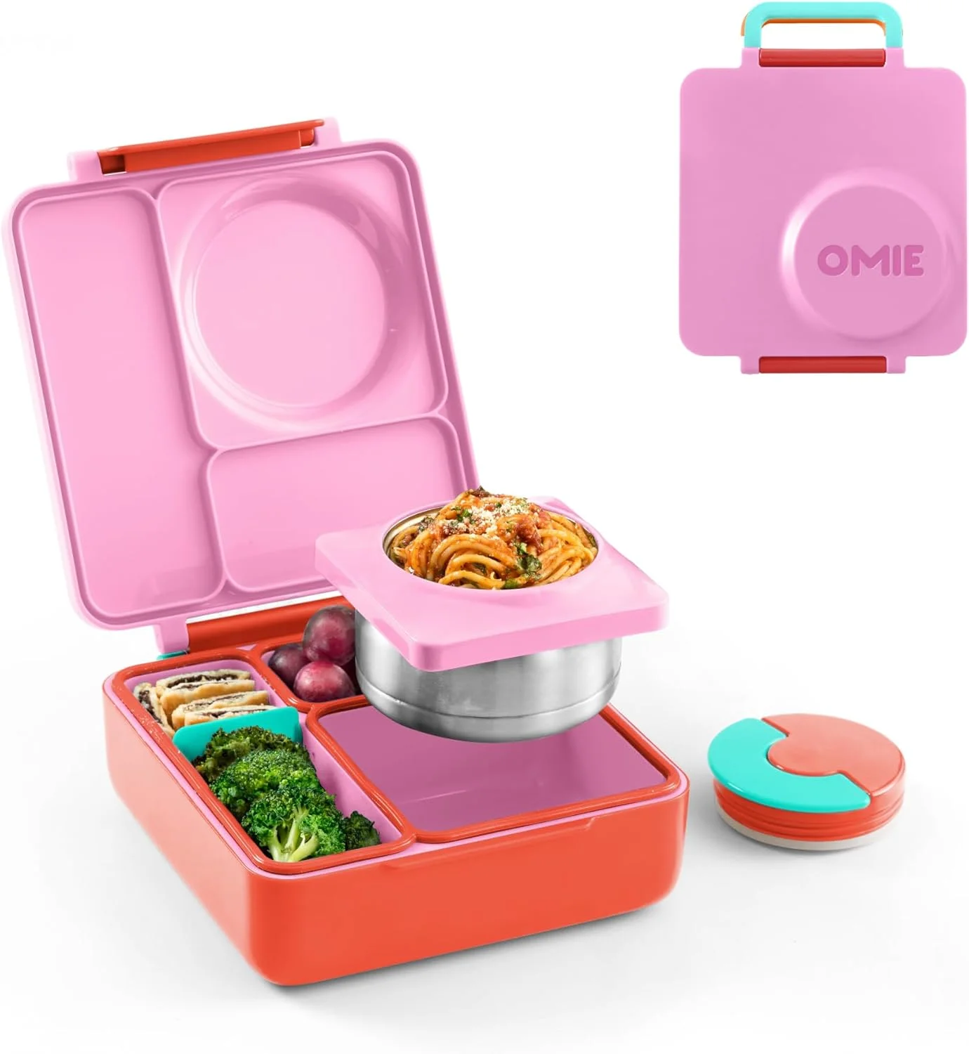 OmieBox Kids Insulated Leakproof Bento Lunch Box with Food Jar (Blue Sky) - Image 2