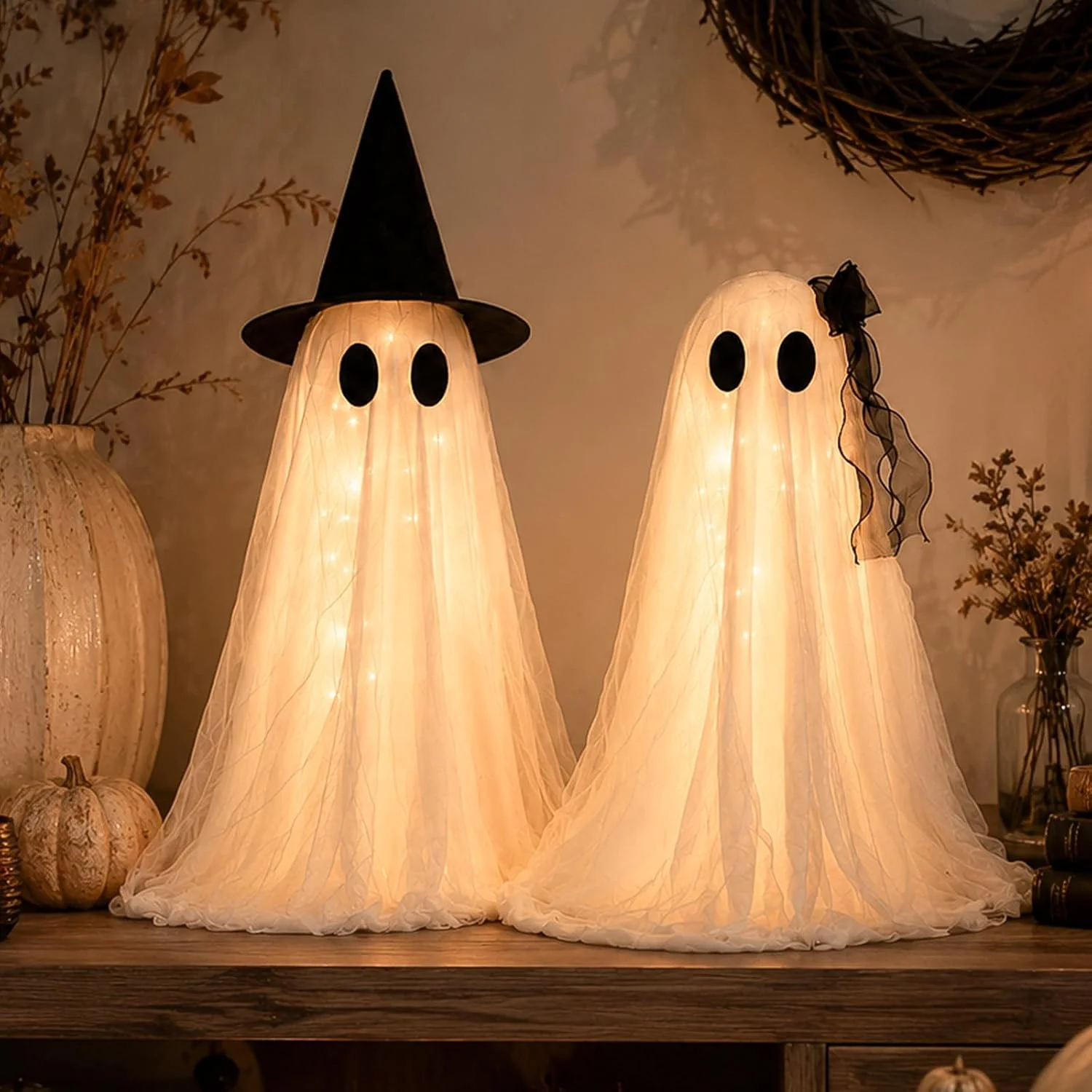 Decorations Outdoor 2 Pack 5FT Large Ghosts with Timer Remote - Image 3