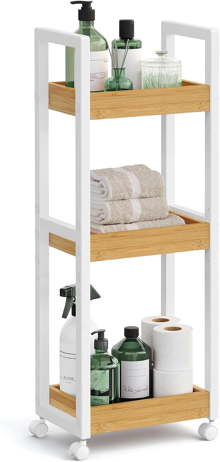 Bamboo Bathroom Shelf, 3-Tier Adjustable Plants Rack - Image 6