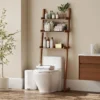 Over The Toilet Storage Shelf Wood, 3-Tier Above Toilet Organizer Rack, Freestanding Above Toilet Shelf for Bathroom, Laundry, Space Saver, Walnut Color.