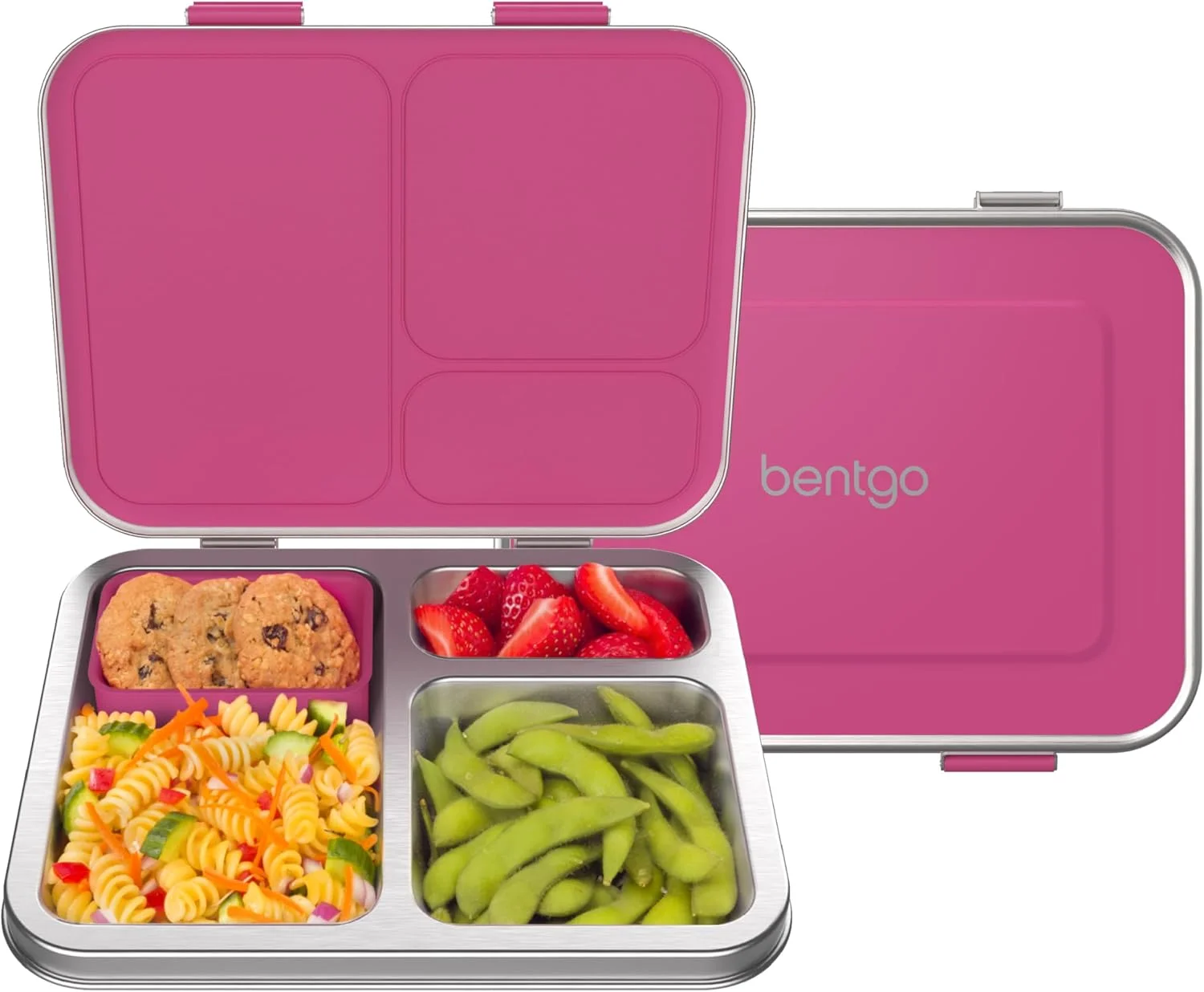 Bentgo Kids Stainless Steel Leak-Resistant Lunch Box, 3 Compartments