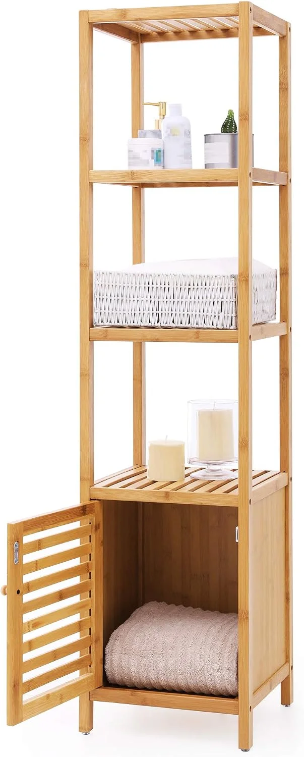 Bamboo Bathroom Shelf, 3-Tier Adjustable Plants Rack - Image 3