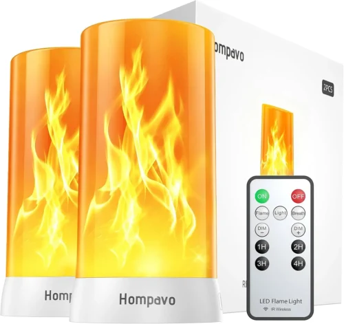 ??Upgraded?? Flame Lights with Remote, Timer, 4-Mode Rechargeable