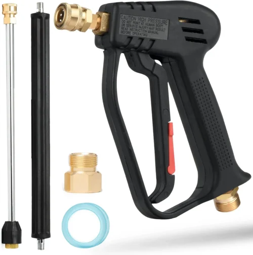 Alternative view of Short Pressure Washer Gun with Swivel - High Pressure Water Handle with 3/8 Male Plug and 1/4?? Quick Connector Coupler - Power Washer Gun Compatible