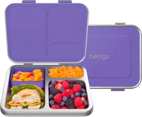 Kids Stainless Steel Leak-Resistant Lunch Box, 3 Compartments