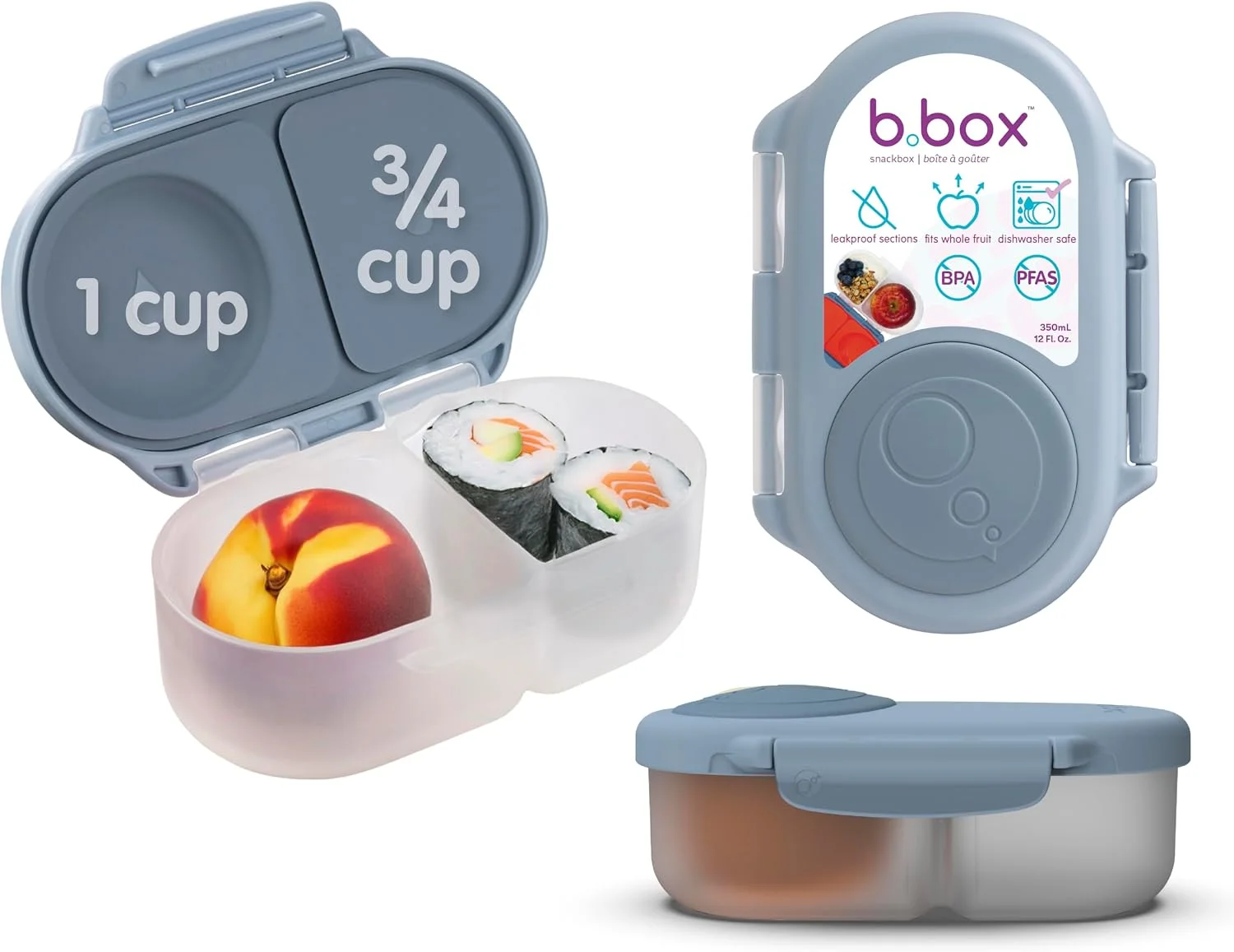 Snack Box 2-Pack, Snack Containers for Kids, 1.75 Cup Kids Lunch Box - Image 4