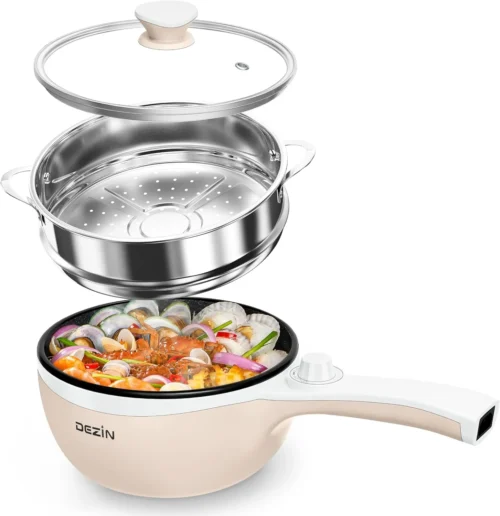 Alternative view of Dezin Hot Pot Electric, 1.5L Non-Stick Portable Electric Pot, Dual Power