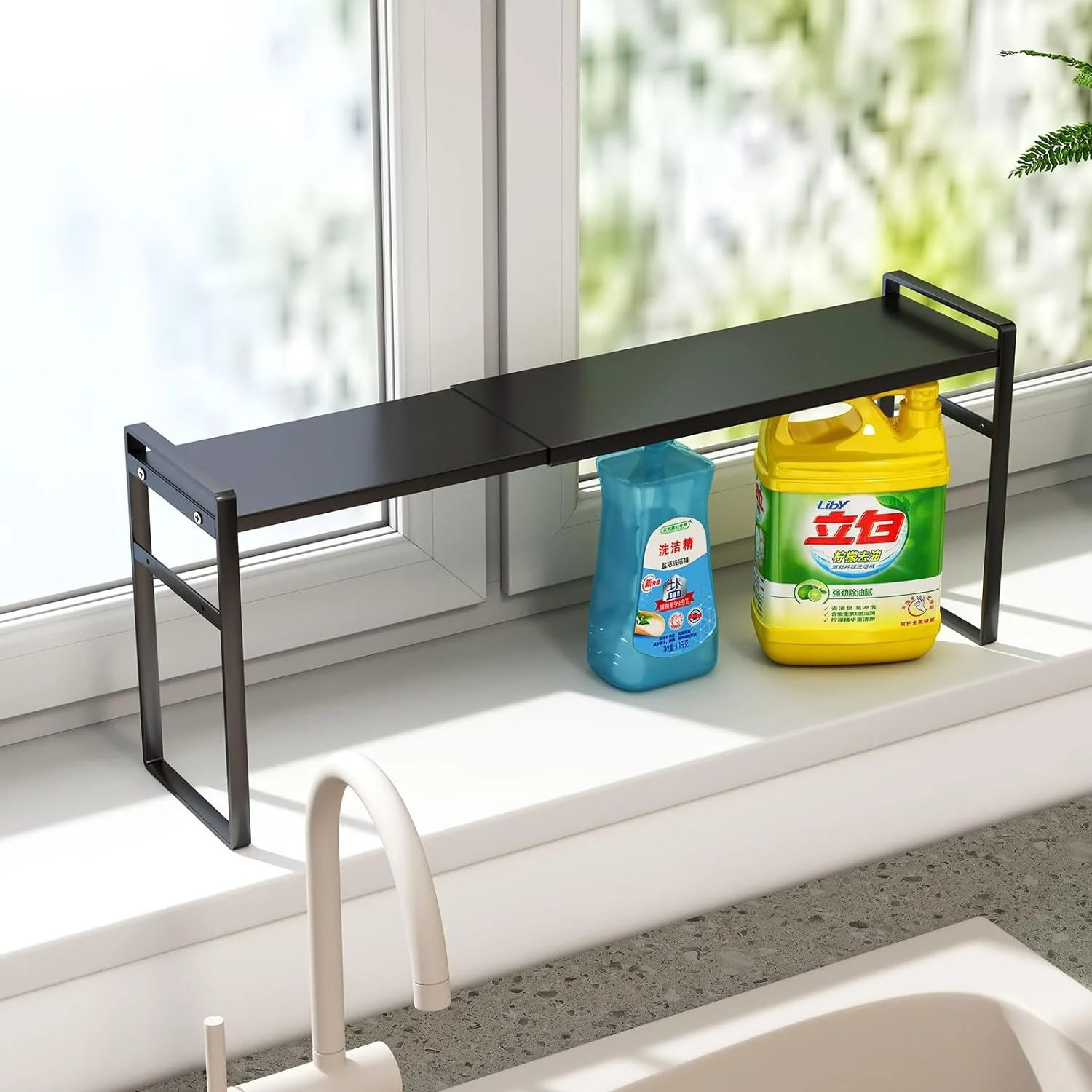 Narrow Tall Storage Shelf for Windowsill & Kitchen, White - Image 2