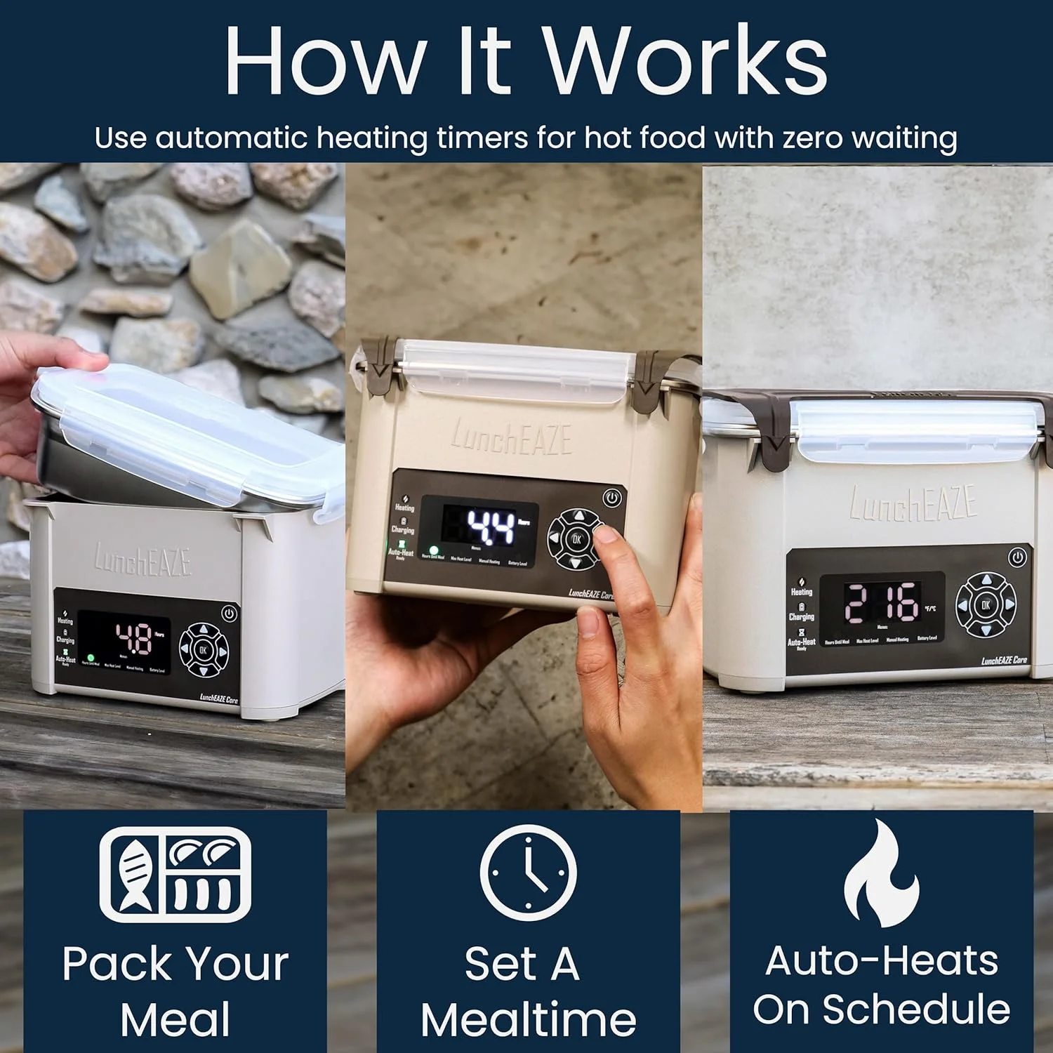 Core Gen 2 Cordless Heated Electric Lunch Box for Adults, 4-Cup - Image 3