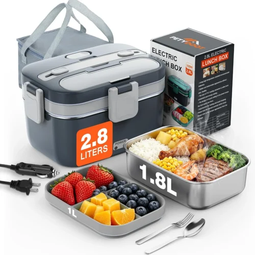 Alternative view of 2.8L Electric Heated Lunch Box 100W Portable Food Warmer for Adult