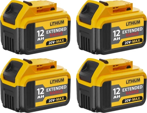 4 Packs 12000mAh Replacement for Dewalt 20V Max Battery Extended Runtime Battery Compatible with Dewalt DCB200 DCB201 DCB203 DCB204 DCB205 DCB206