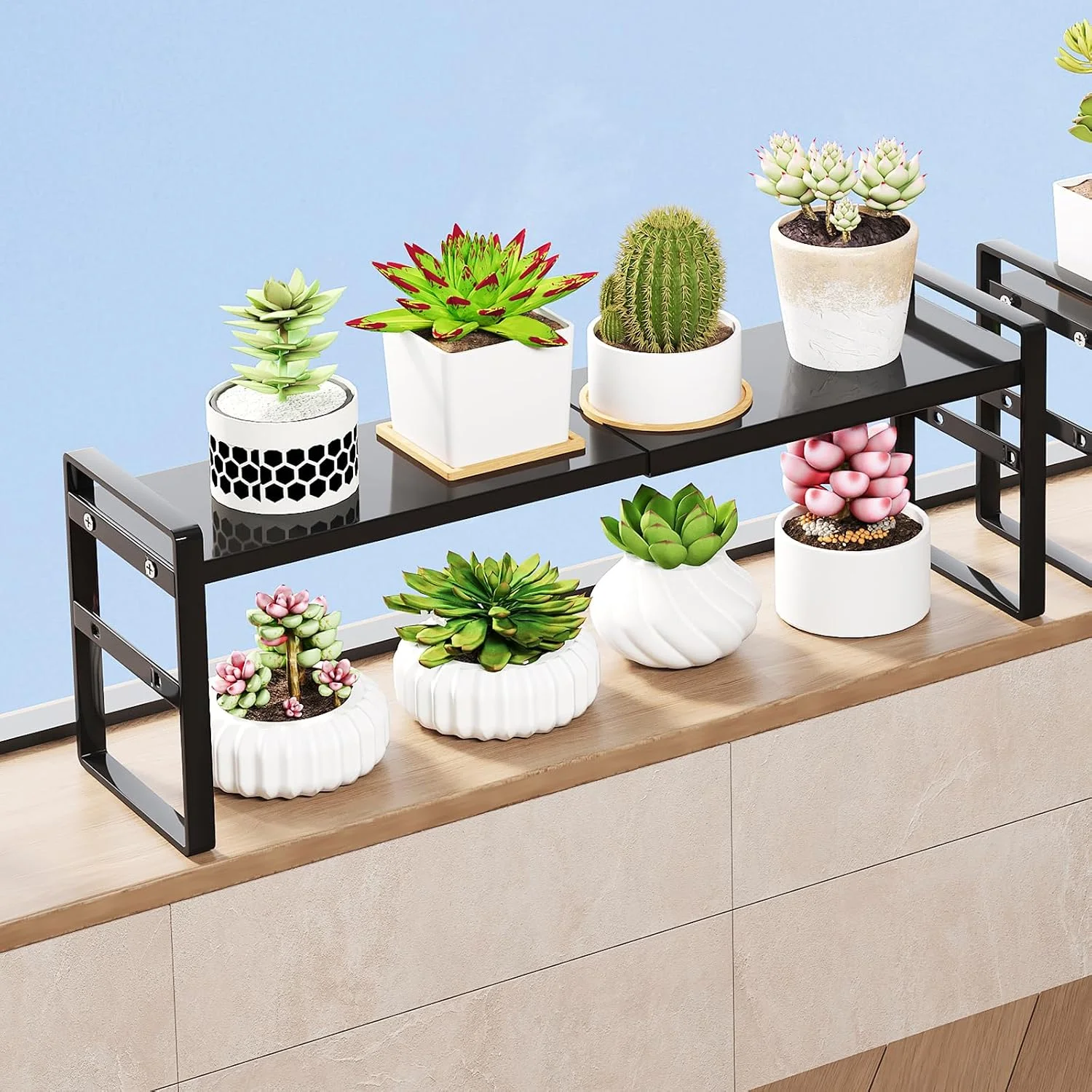 Narrow Tall Storage Shelf for Windowsill & Kitchen, White - Image 3