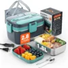 2.8L Electric Heated Lunch Box 100W Portable Food Warmer for Adult