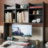 Desk Hutch Dorm, Desktop Bookshelf with 7 Shelves