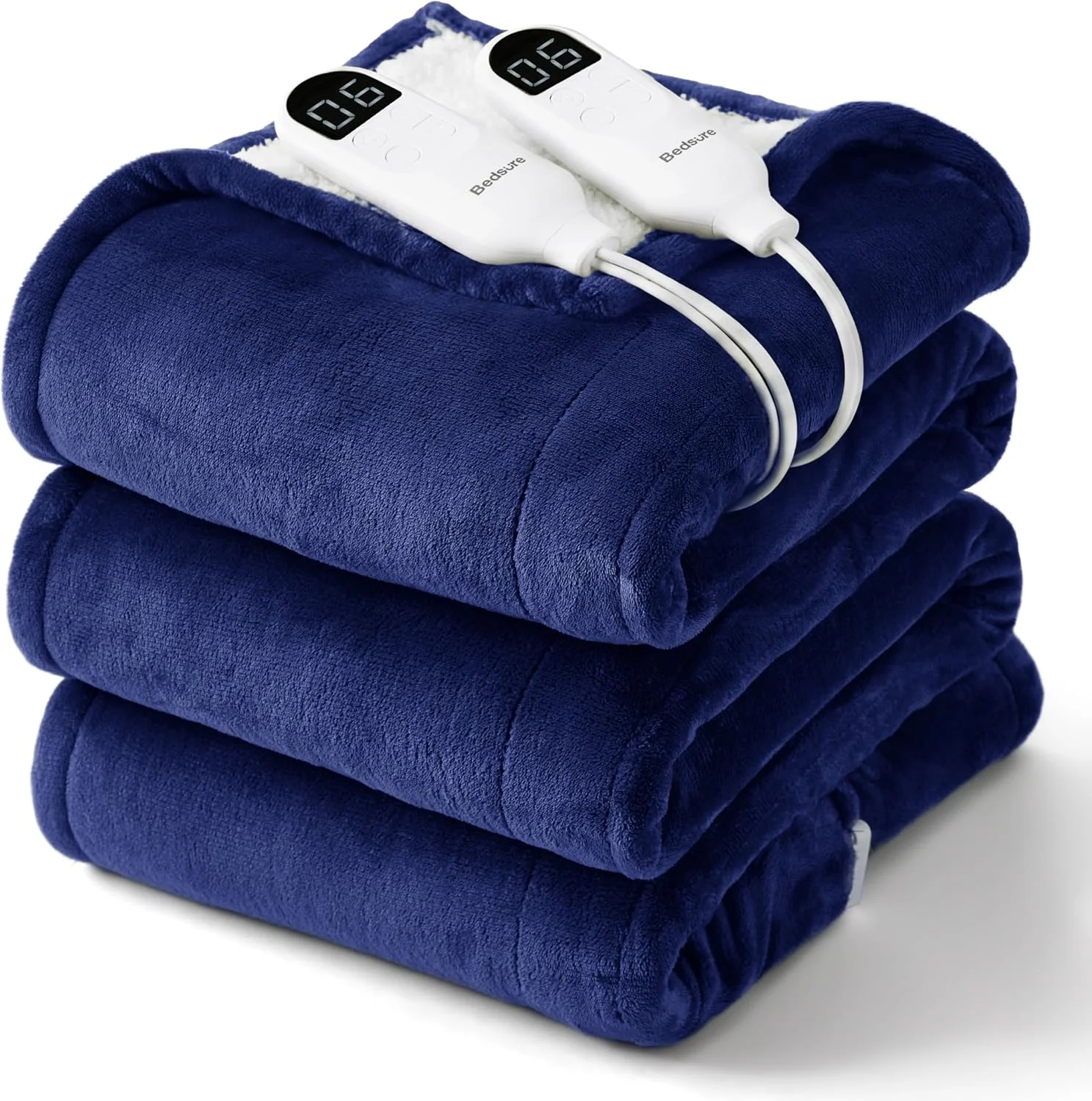 Bedsure Heated Blanket Throw Blanket with Preheat Function - Fast Heating Electric Blanket, Soft Flannel Throw with 6 Time Settings(Up to 10H), 6 Heating Settings, Gifts for Grandma (50x60, Grey) - Image 2