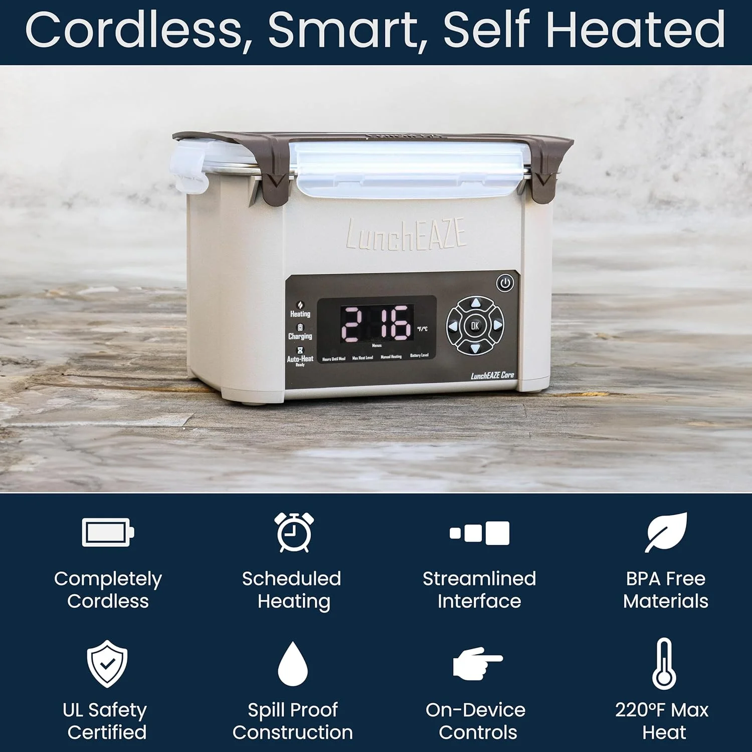 Core Gen 2 Cordless Heated Electric Lunch Box for Adults, 4-Cup - Image 2
