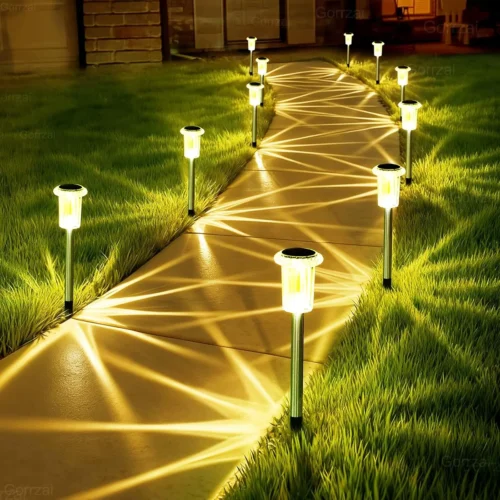 Halloween Solar Lights Outdoor 10 Pack LED Purple Pathway Lights