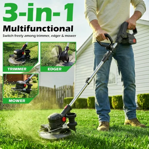 Alternative view of 24V 8 Inch Cordless Weed Wacker, 3-in-1 Lawn Edger Grass Trimmer