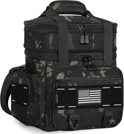 Tactical Insulated Lunch Box Men Double Deck Heavy Duty Cooler Bag