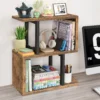 Small Desktop Bookshelf for Top of Desk Shelf - Mini White Table Bookcase 3-Tier Shelves Storage Book Organizer Hutch for Dorm Office College