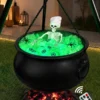 Halloween Decorations Outdoor Indoor, Large Witches Cauldron on 52 Tripod with String Lights, Skeleton and Eyeballs, Hocus Pocus Decor