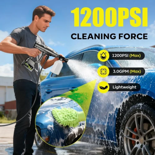 Alternative view of Cordless Pressure Washer, 1200 PSI Portable Handheld Power Washer